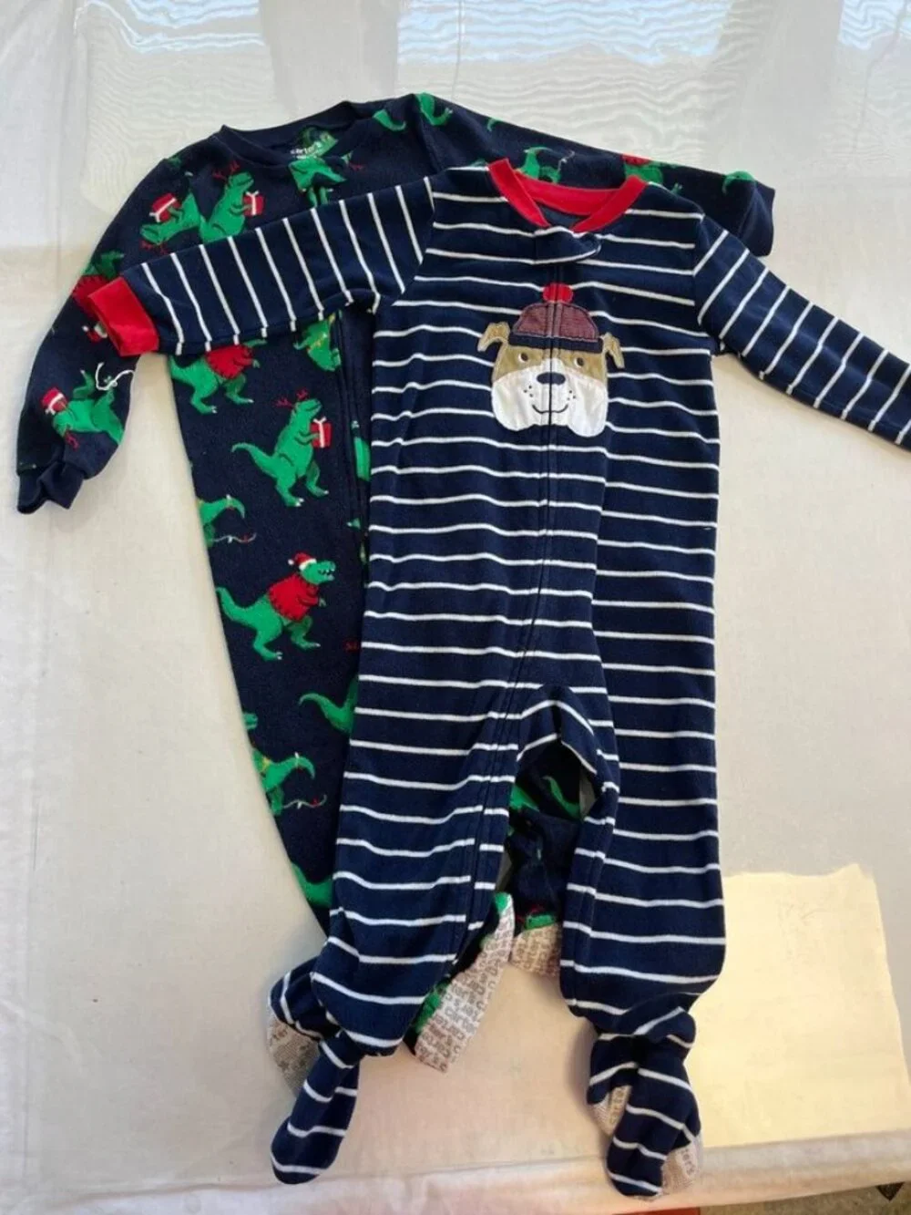 3/$20 Bundle Carter’s Toddler Footed Pajama Bundle 2T/24M Dinosaur Dog Sleepers